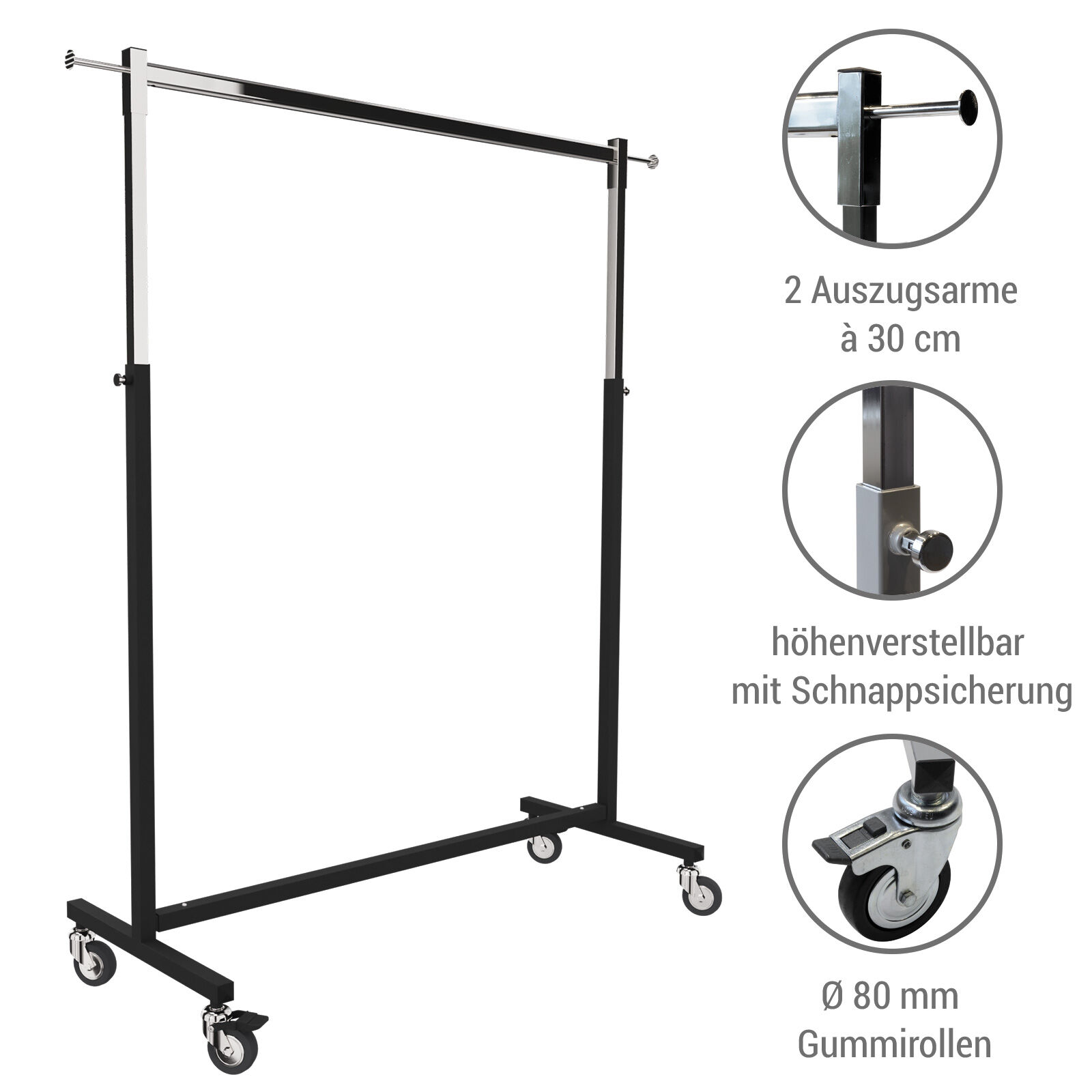 Rollstnder Sina, schwarz Bild 4