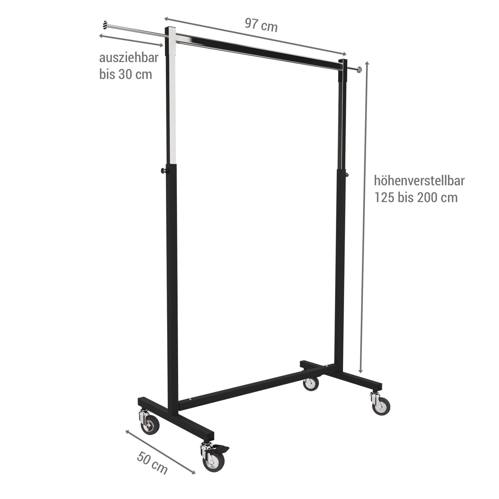 Rollstnder Sina, schwarz Bild 5