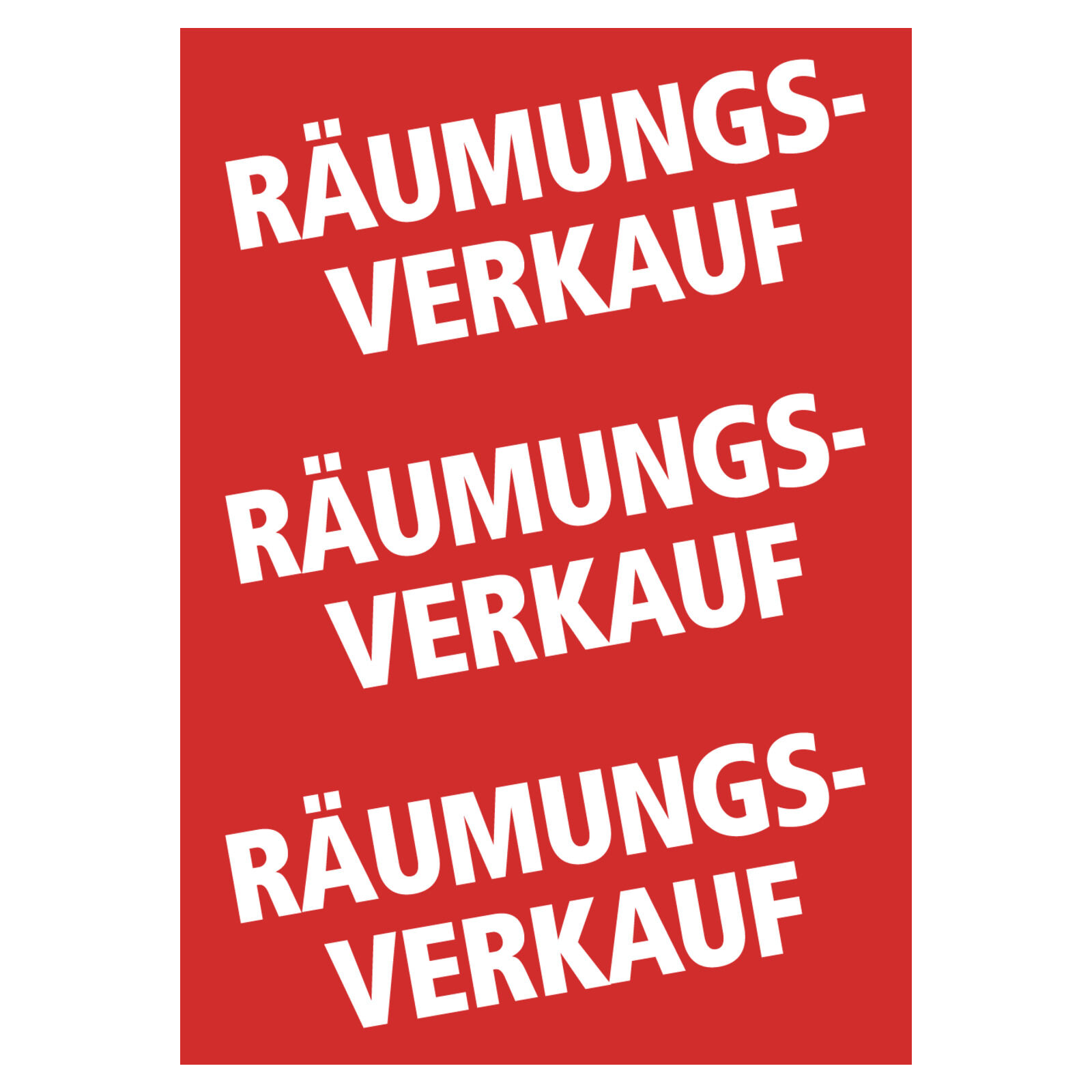 Plakat 3 x Rumungs-Verkauf DIN A1