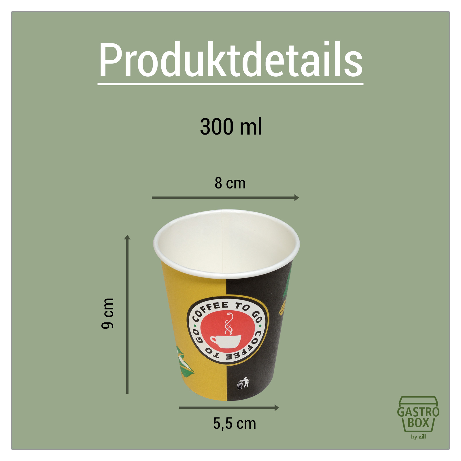 Coffee to go Becher Vol. 200ml, VE 100 Stck Bild 2