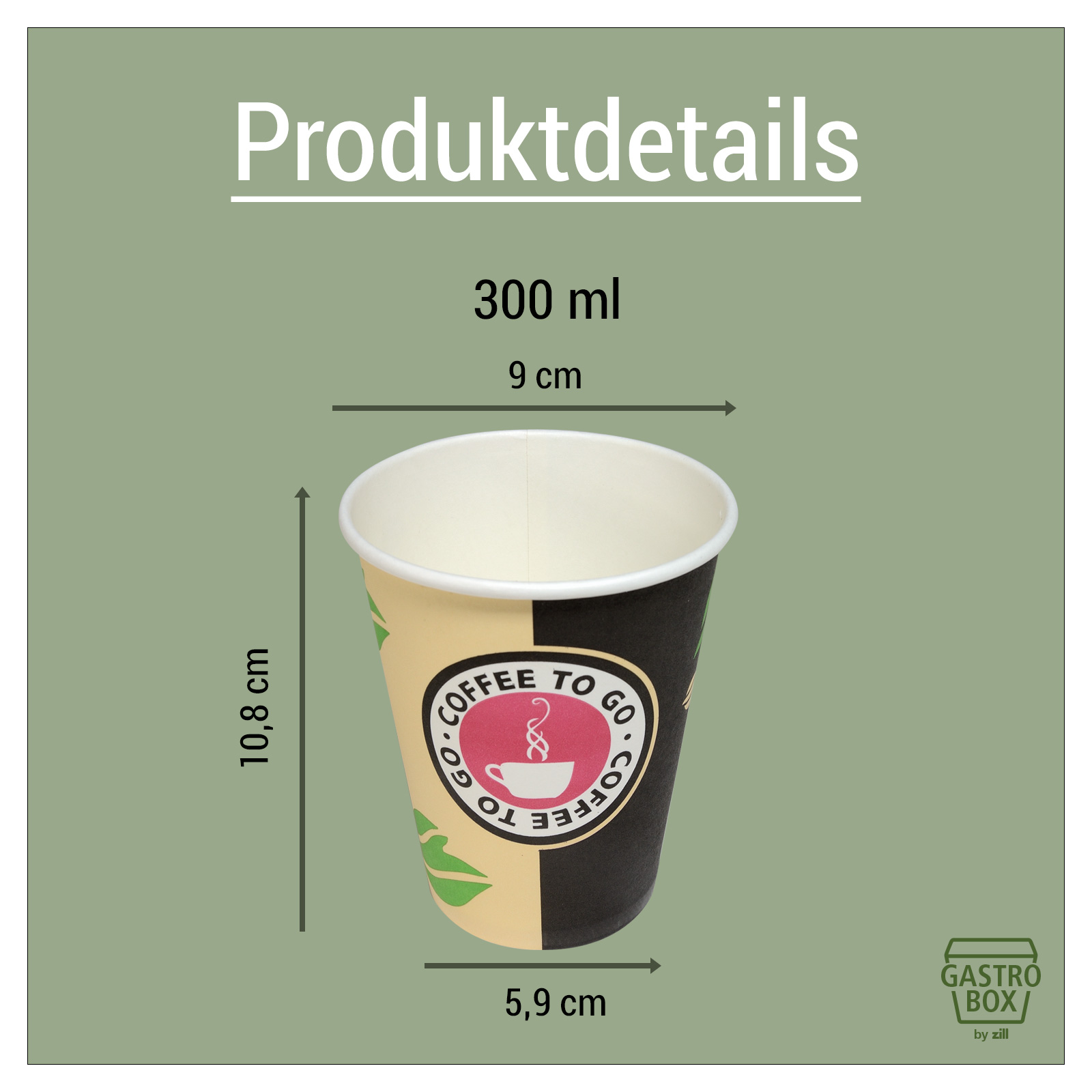 Coffee to go Becher Vol. 300ml, VE 100 Stck Bild 3