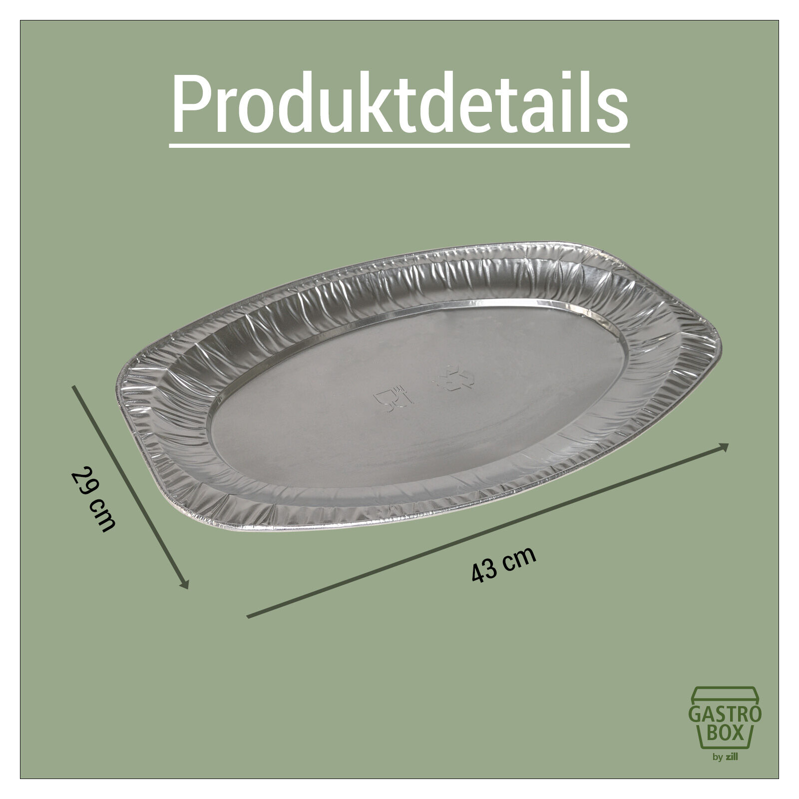 Alu-Partyplatte D43x29 oval, 10St. Bild 2