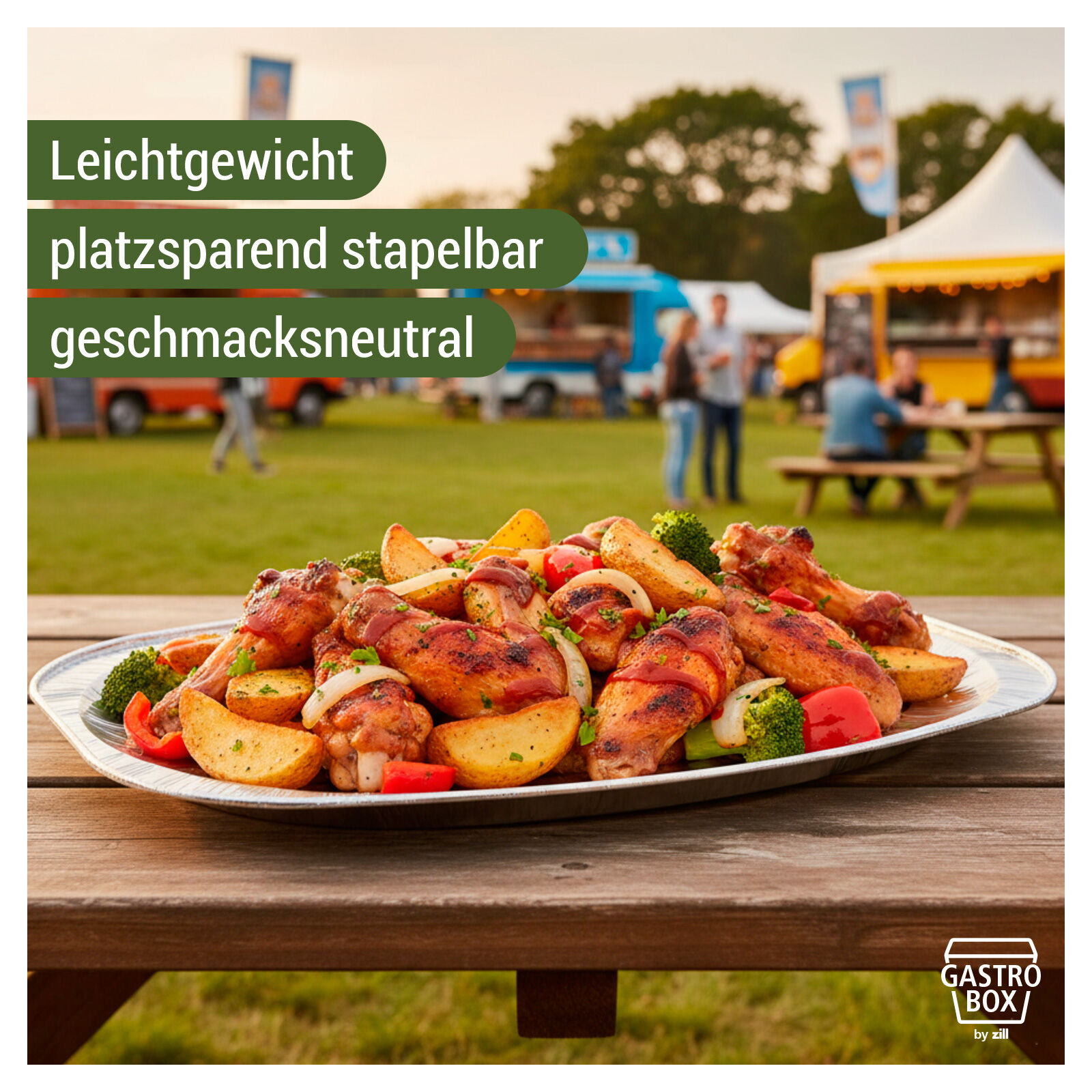 Alu-Partyplatte D55x36 oval, 10St. Bild 3