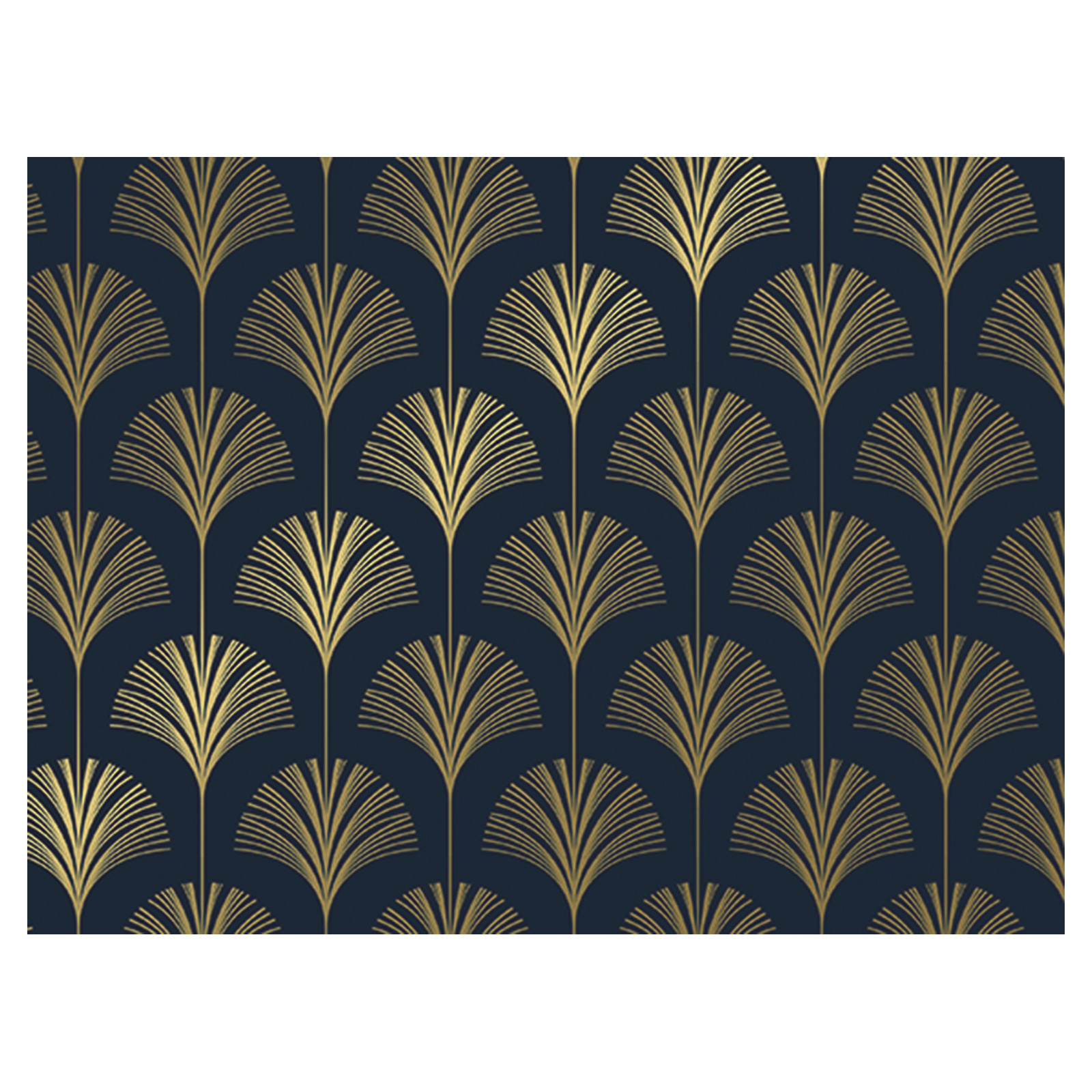Geschenkpapier Artdeco blau-gold, 50cm:100m