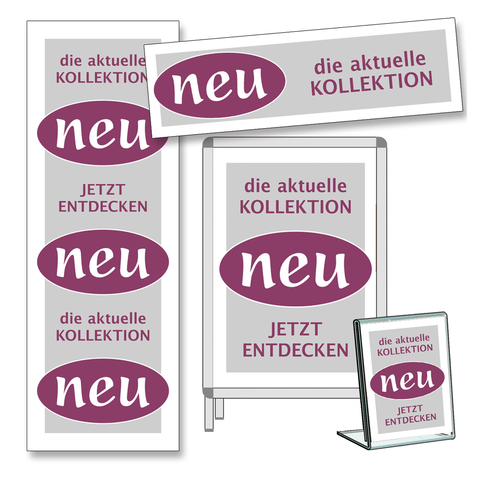 4-teiliges Plakat-Set die aktuelle Kollektion