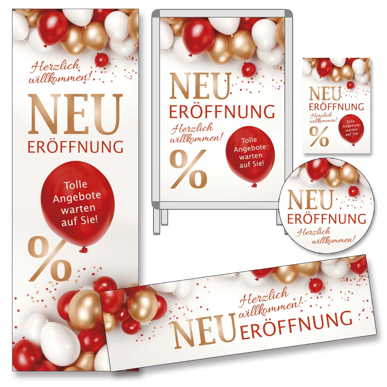 Plakat-Sortiment Neu Er�ffnung, 5-teilig