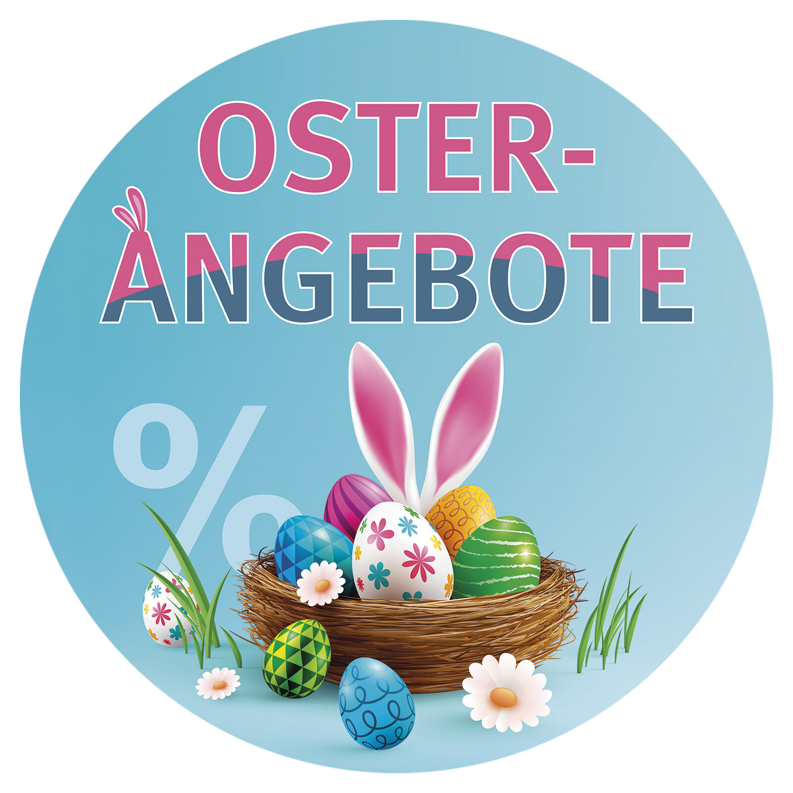 Ankleber Oster-Angebote %,  32 cm