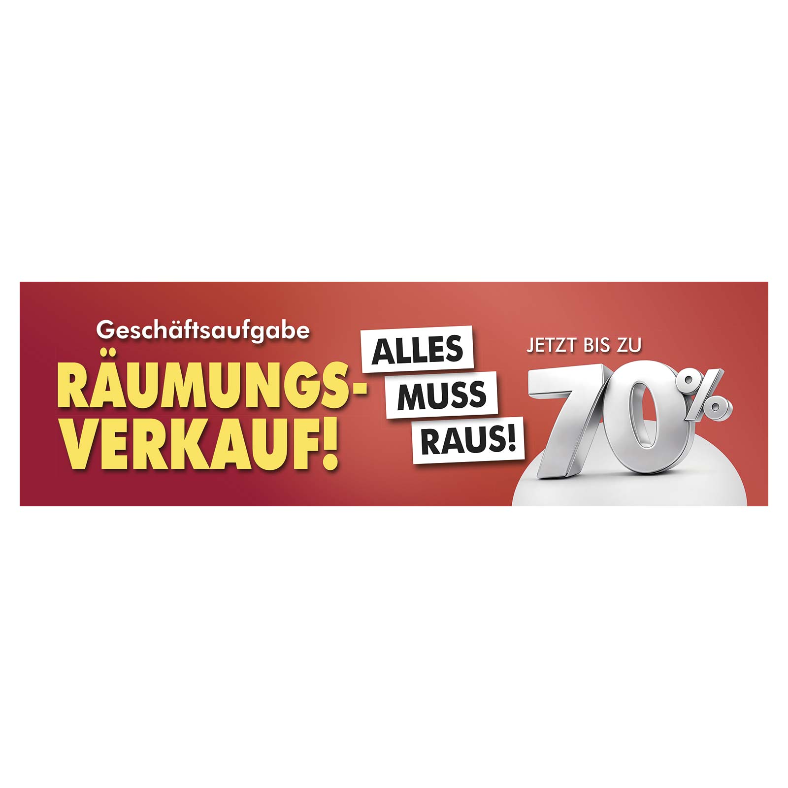 Ankleber R�umungsverkauf wegen Gesch�ftsaufgabe, 100x30 cm