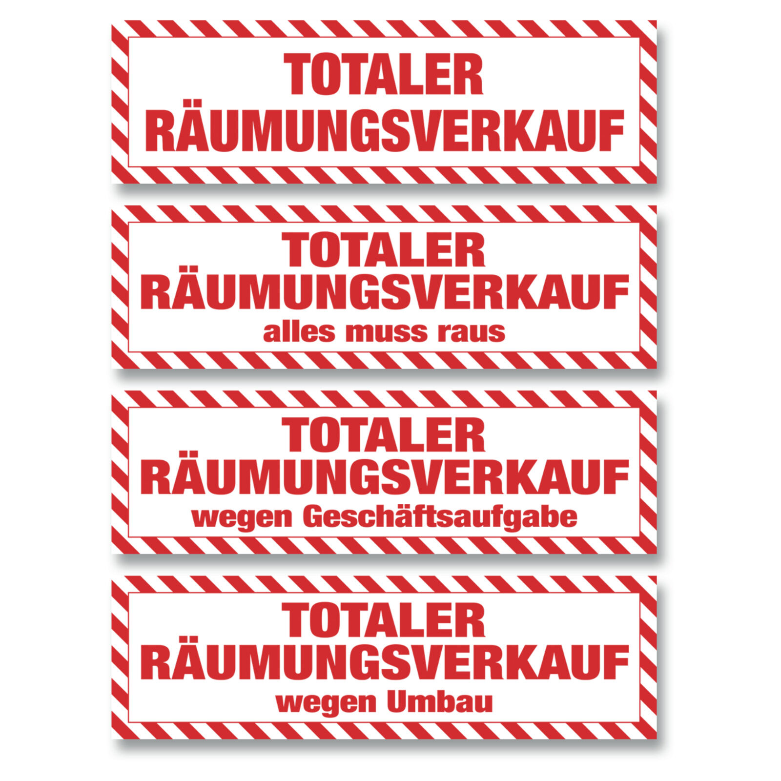 Aufkleber Totaler Rumungsverkauf 100x30 cm