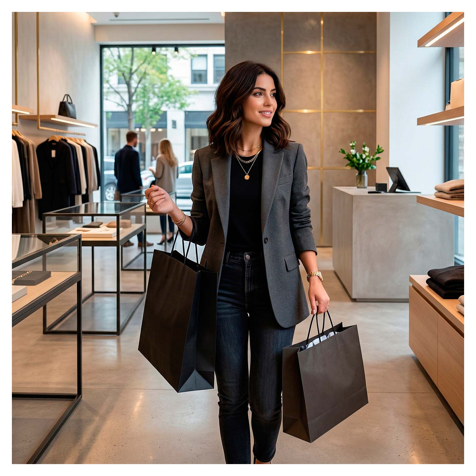 Papiertasche Milano Caf� mit Textilkordel Bild 2