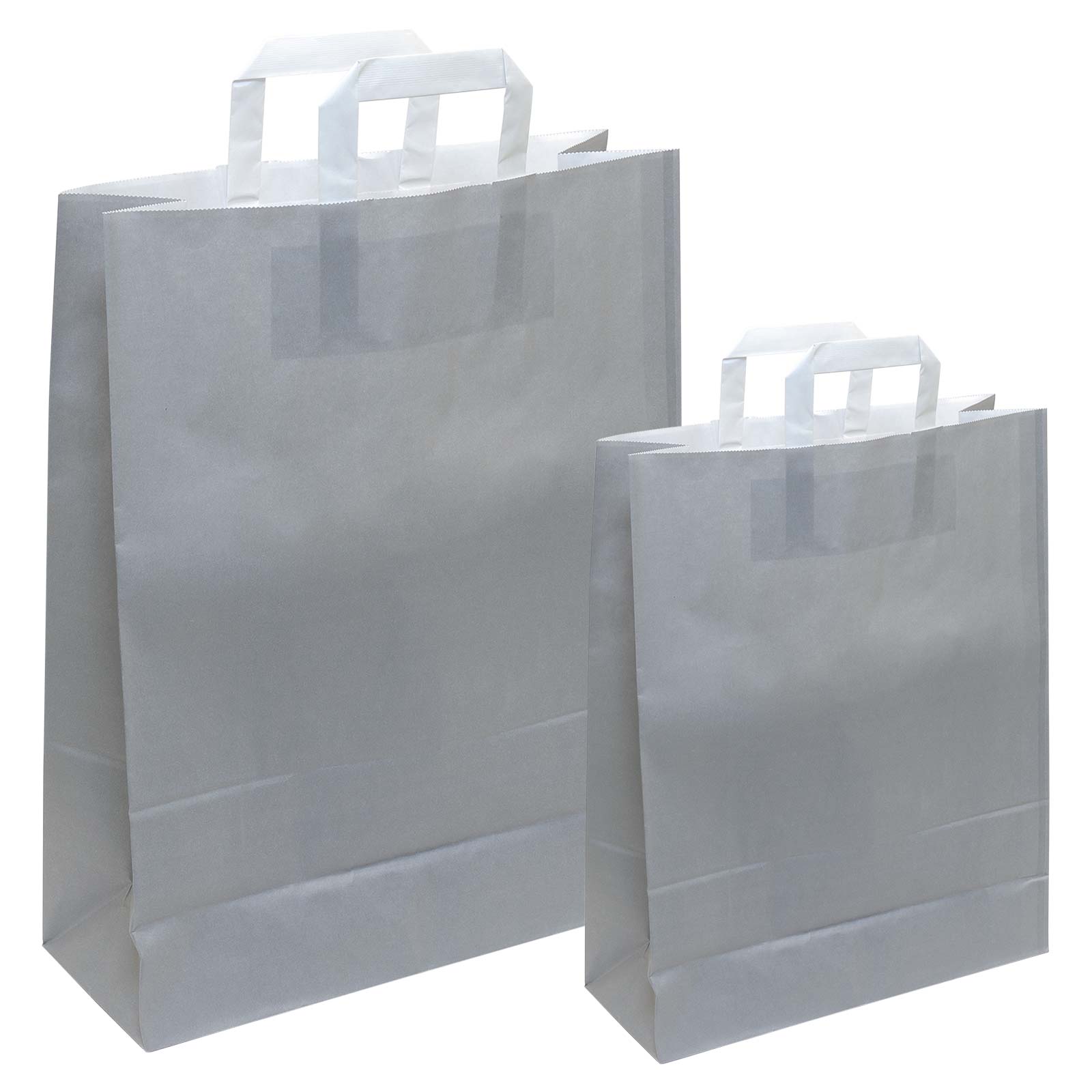 Papiertragetasche farbig mit wei�em Flachhenkel Bild 2