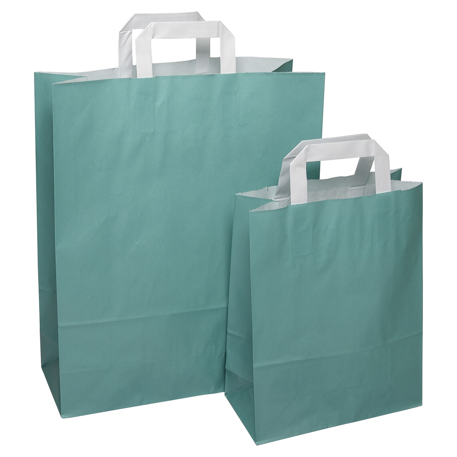 Papiertragetasche mit Flachhenkel, petrol (grn)