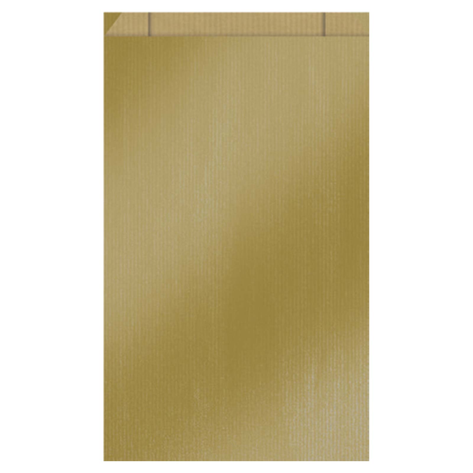 Papierflachbeutel gold mit Klappe