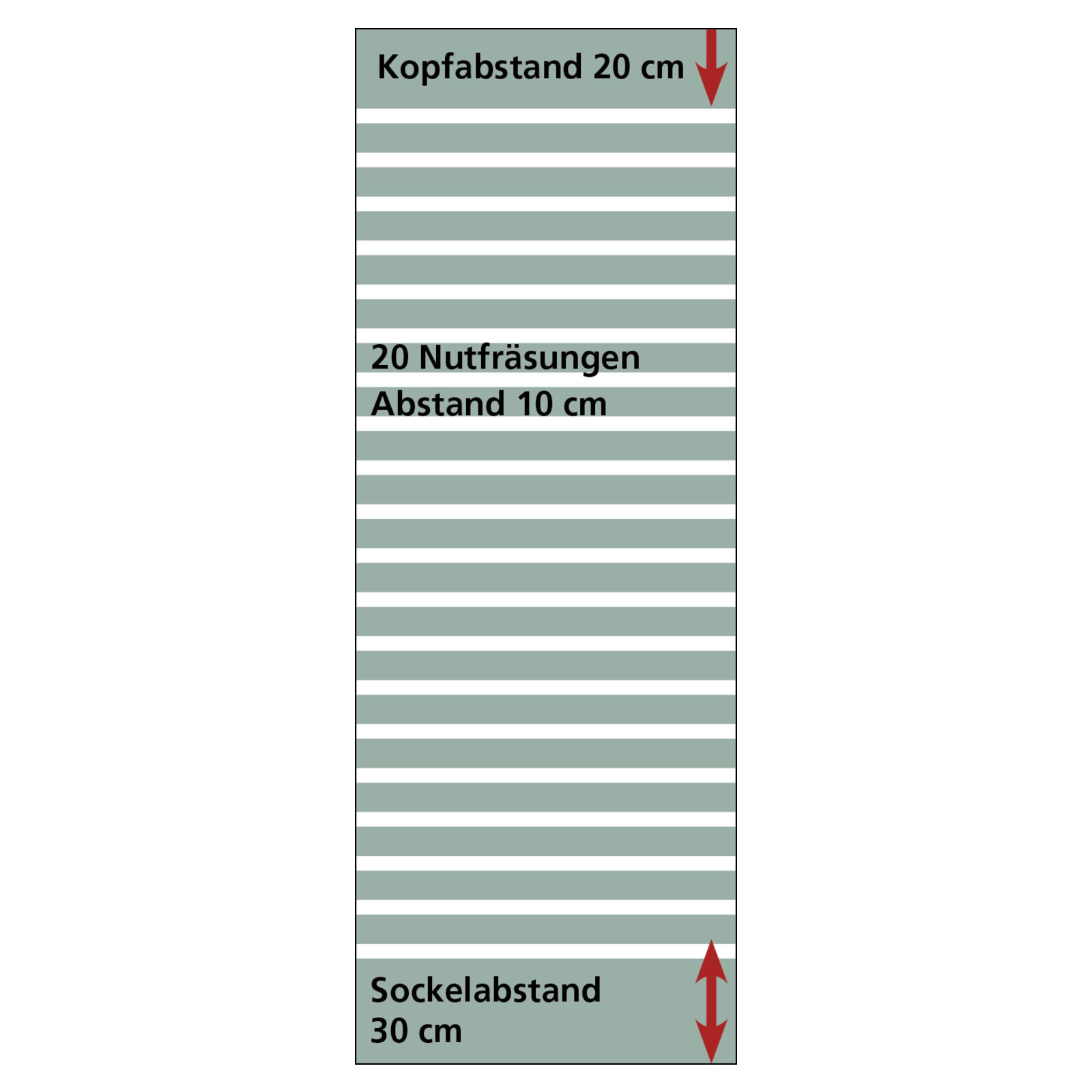 Lamellenwand Spacewall 50x244 cm mit 20 Alu-Einsatzschienen Bild 3