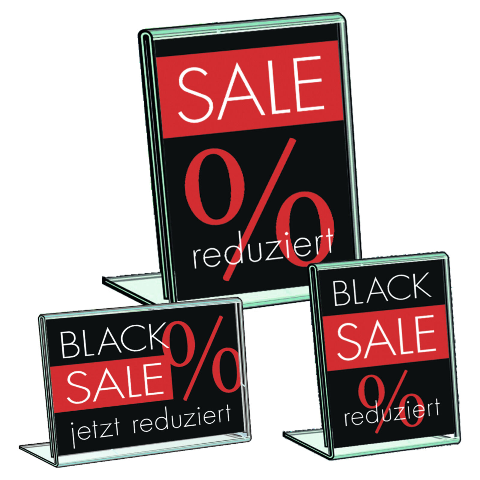 Set L-Aufsteller DIN A4 inkl. Plakat Black Sale Bild 3