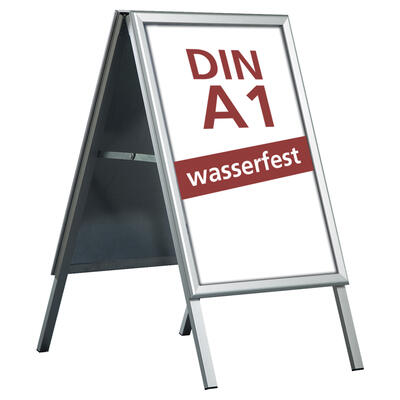 Kundenstopper Outdoor Wasserfest DIN A1 silber