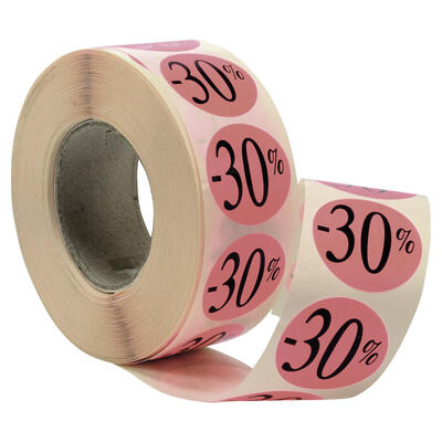 1000 Etiketten ...% leuchtrot/schwarz