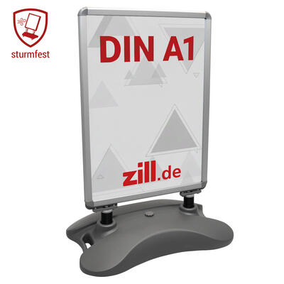 Kundenstopper Zillux Pro DIN A1 silbergrau