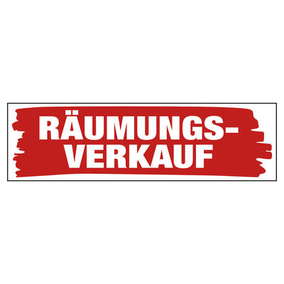 Papierplakat RUMUNGSVERKAUF