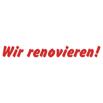 Papierplakat Wir renovieren! 70x20 cm