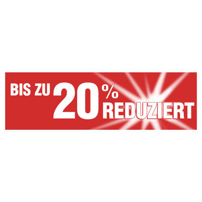 Papierplakat Stern bis zu 20 % red. 100x30cm