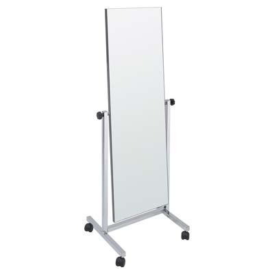 Neigbarer Spiegel mit Rollen, verchromt