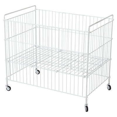 Whlkorb klappbar 92x61 cm wei, 80 mm Gummirollen