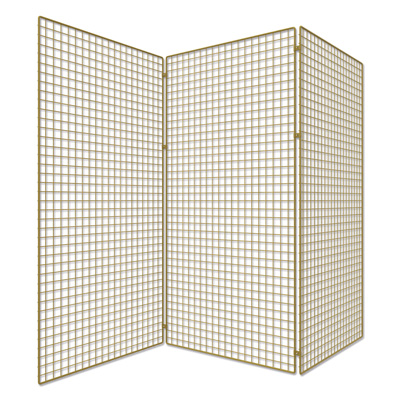 Gitterwand 3-teilig, H 200 cm, goldfarben