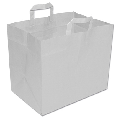 Papiertragetasche wei FH, mit extra tiefem Boden