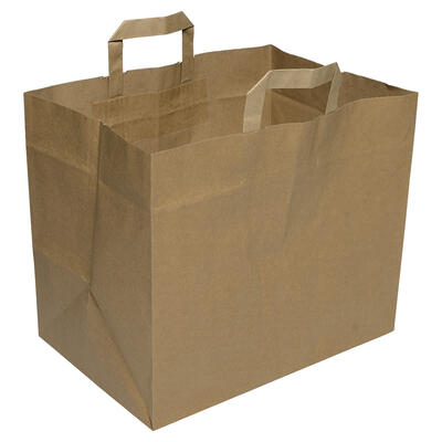 Papiertragetasche braun FH, mit extra tiefem Boden