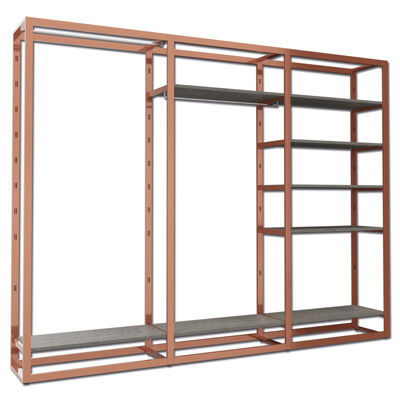 Ladenbausystem Venezia Kupfer 8 FB 2 TS K/G Breite 320 cm