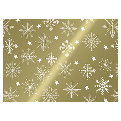 Weihnachtsgeschenkpapier Sterne, Gold 50cm:100m