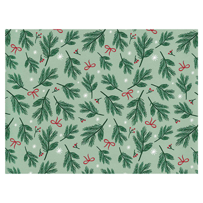 Weihnachtsgeschenkpapier Schleifen und Beeren 50cm:100m