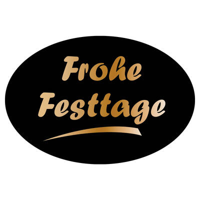 500 Schmucketiketten Frohe Feststage schwarz/gold