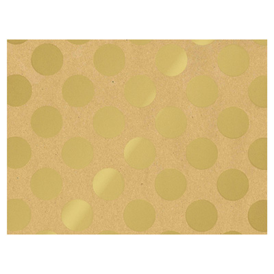 Recycling-Geschenkpapier Punkte, gold 50cm:100m
