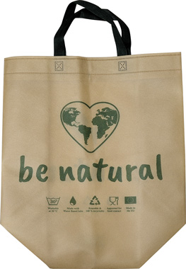 Gewebetasche PP-Vlies Be Natural 40+20x40 cm