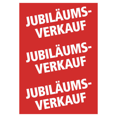 Plakat 3 x JUBILUMS-VERKAUF DIN A1