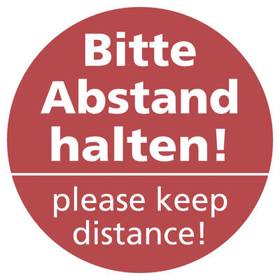 Bodenaufkleber  30 cm Bitte Abstand halten