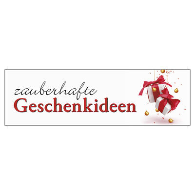 Papierplakat zauberhafte Geschenkideen, 100x30 cm