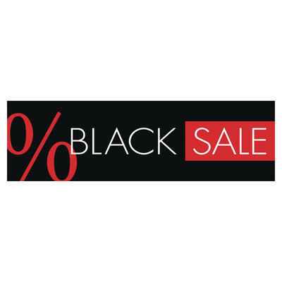 Papierplakat % Black Sale 100x30cm