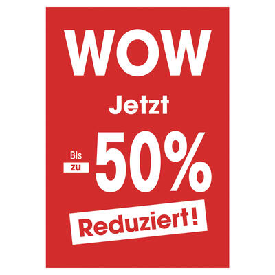 Plakat WOW Jetzt -50 % DIN A1