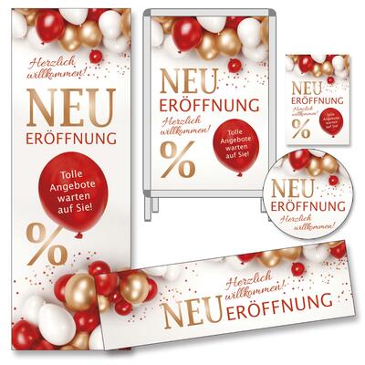 Plakat-Sortiment Neu Er�ffnung, 5-teilig