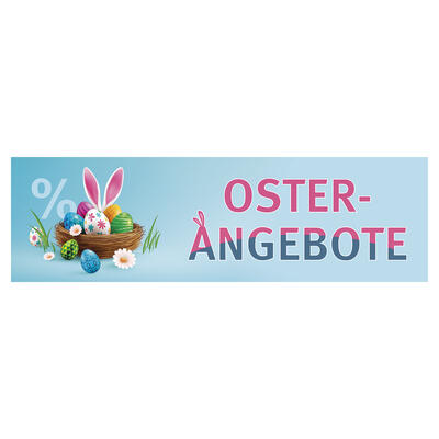 Papierplakat Oster-Angebote %, 100x30 cm