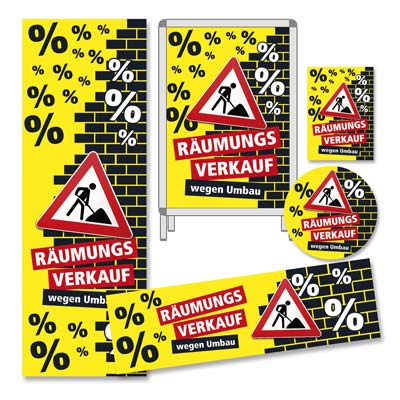 Plakat-Sortiment R�umungsverkauf, 5-teilig
