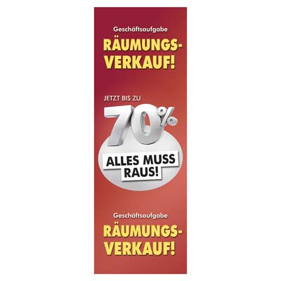 Langbahn R�umungsverkauf wegen Gesch�ftsaufgabe, 48x138 cm