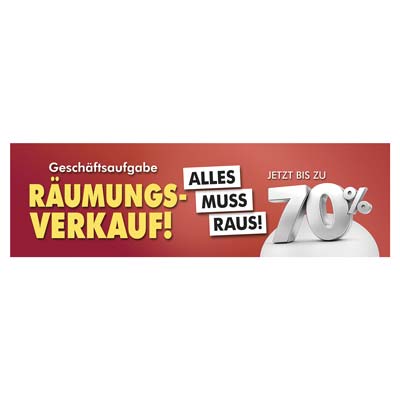 Ankleber R�umungsverkauf wegen Gesch�ftsaufgabe, 100x30 cm