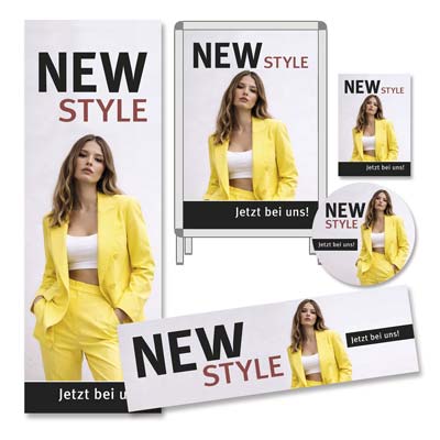 Plakat-Sortiment New Style Damenmode, 5-teilig