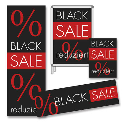 Plakat-Sortiment Black Sale, 4-teilig