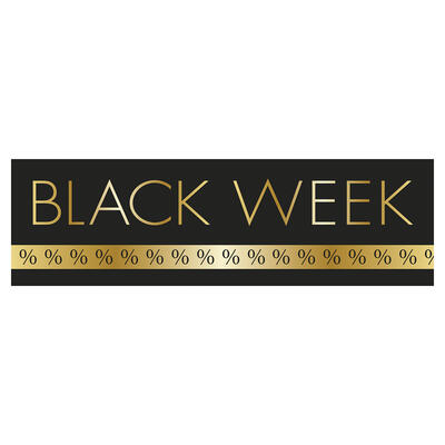 Papierplakat Black Week %, 100x30 cm
