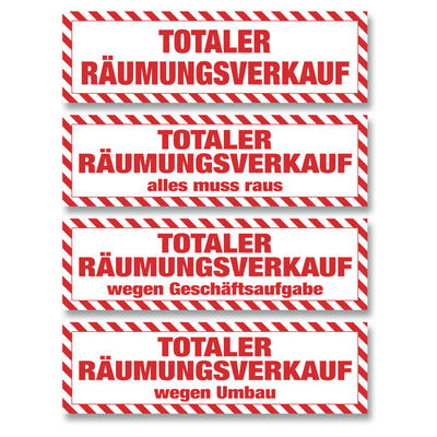Aufkleber Totaler Rumungsverkauf 100x30 cm